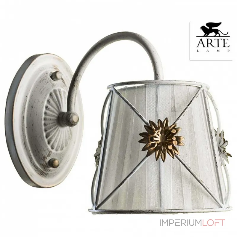 Бра Arte Lamp Fortuna A5495AP-1WG Цвет арматуры золото Цвет плафонов белый