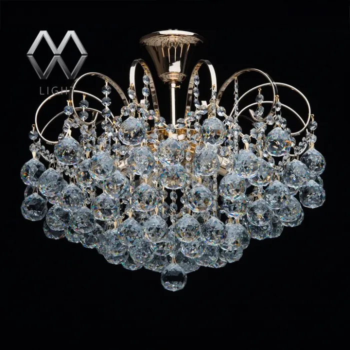 Подвесная люстра MW-Light Жемчуг 9 232016406 Цвет арматуры золото Цвет плафонов прозрачный от ImperiumLoft