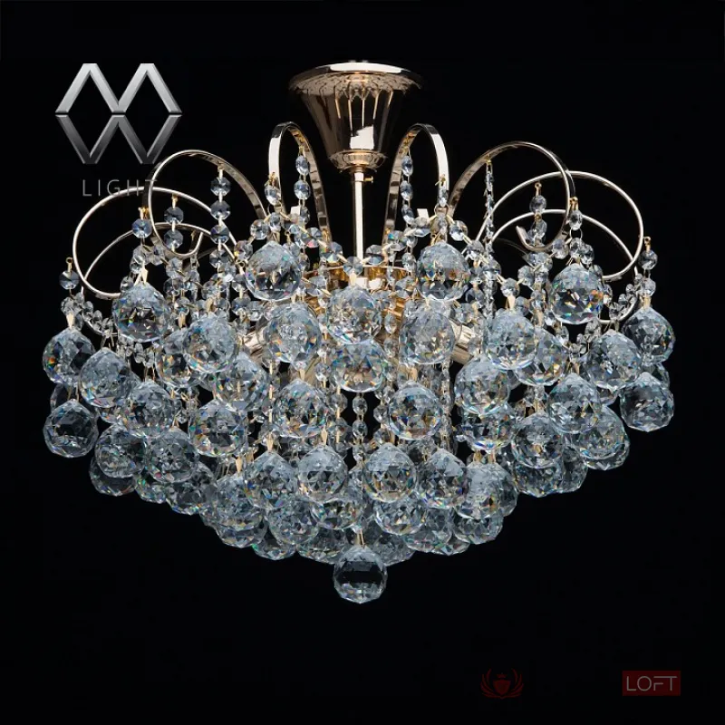 Подвесная люстра MW-Light Жемчуг 9 232016406 Цвет арматуры золото Цвет плафонов прозрачный от ImperiumLoft