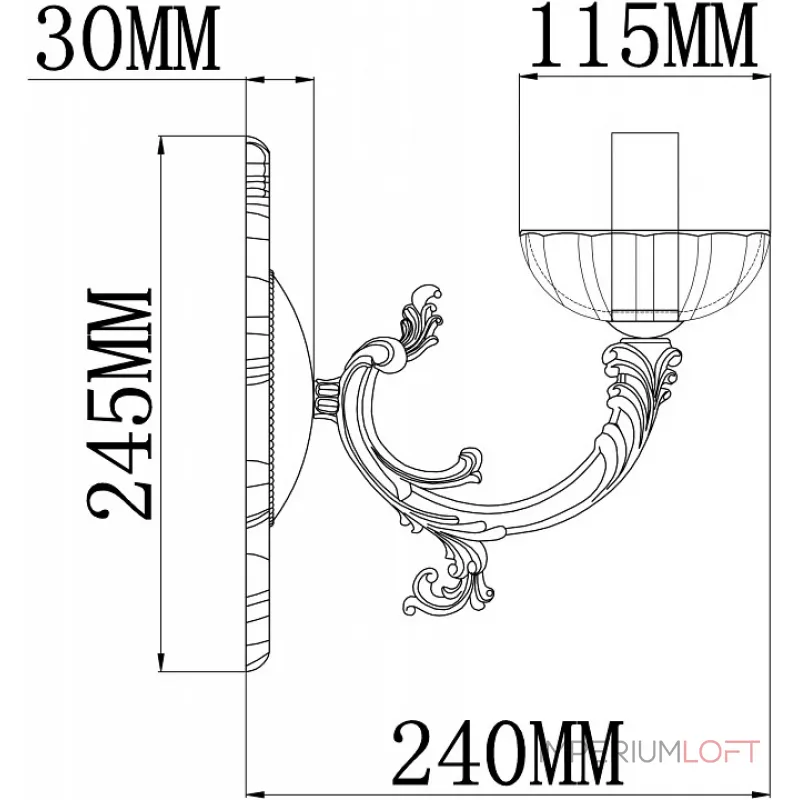 Бра Rivoli Patricia A1 AB Б0038439 Цвет арматуры бронза