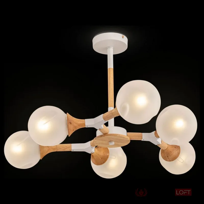Люстра на штанге Freya Amy FR5105CL-06W Цвет арматуры белый Цвет плафонов белый от ImperiumLoft