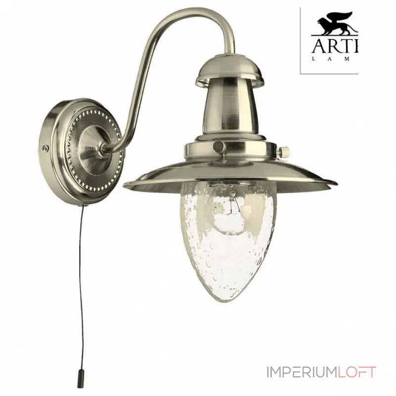 Бра Arte Lamp Fisherman A5518AP-1SS Цвет арматуры серебро Цвет плафонов прозрачный
