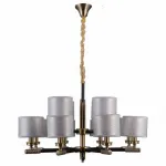 Подвесная люстра Omnilux Albinia OML-57303-12 Цвет арматуры бронза Цвет плафонов серый от ImperiumLoft