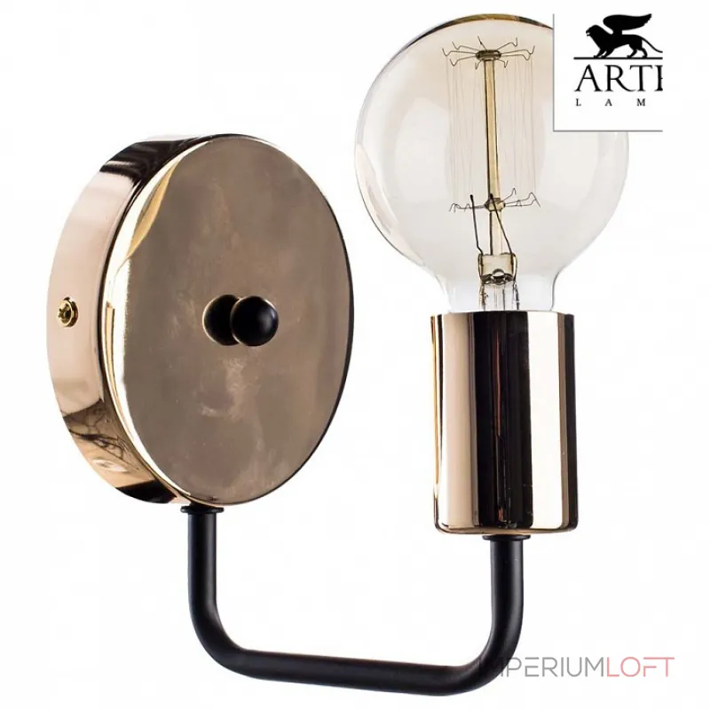 Бра Arte Lamp Gelo A6001AP-1BK Цвет арматуры золото Цвет плафонов прозрачный
