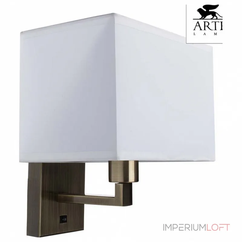 Бра Arte Lamp Hall A9248AP-1AB Цвет арматуры бронза Цвет плафонов белый