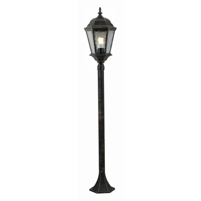 Наземный высокий светильник Arte Lamp Genova A1206PA-1BN Цвет арматуры золото Цвет плафонов прозрачный от ImperiumLoft