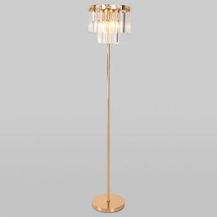 Торшер Eurosvet Elegante 01137/3 золото/прозрачный хрусталь Strotskis от ImperiumLoft