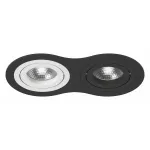 Встраиваемый светильник Lightstar Intero 16 double round i6270607 Цвет арматуры черно-белый Цвет плафонов хром