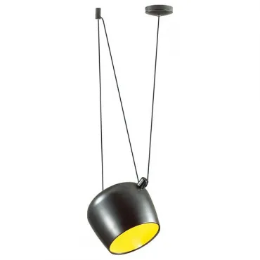 Подвесной светильник Odeon Light Foks 4104/1 Цвет арматуры черный Цвет плафонов желтый от ImperiumLoft