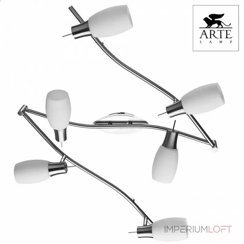 Спот Arte Lamp Volare A4590PL-6SS Цвет арматуры хром Цвет плафонов белый от ImperiumLoft