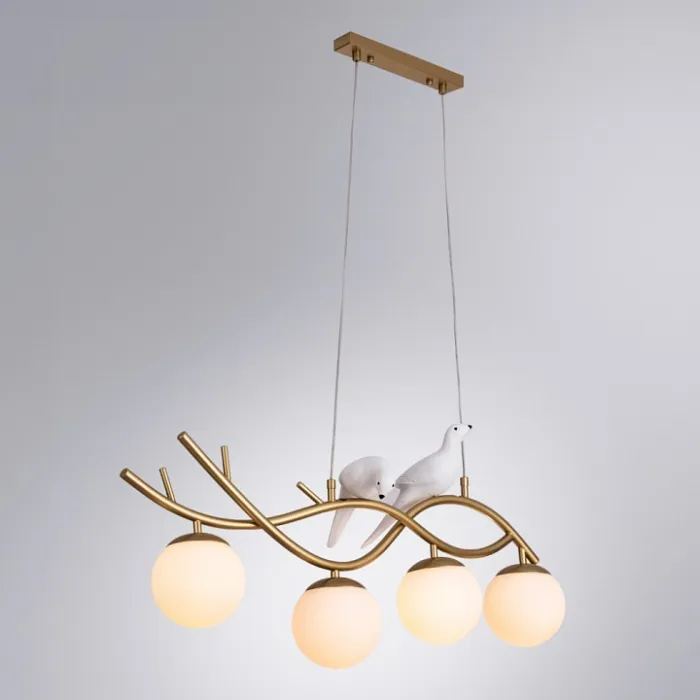 Подвесной светильник Arte Lamp Eltanin A3422SP-4GO Цвет арматуры Желтый Цвет плафонов Белый от ImperiumLoft