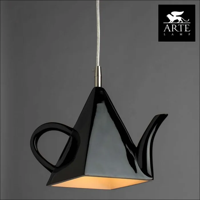 Подвесной светильник Arte Lamp Cafeteria A6604SP-1BK Цвет арматуры хром Цвет плафонов черный от ImperiumLoft