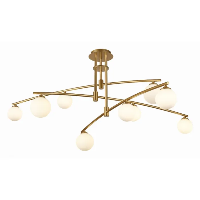 Люстра на штанге ST-Luce Sembrare SL1208.302.09 Цвет плафонов белый Цвет арматуры золото от ImperiumLoft