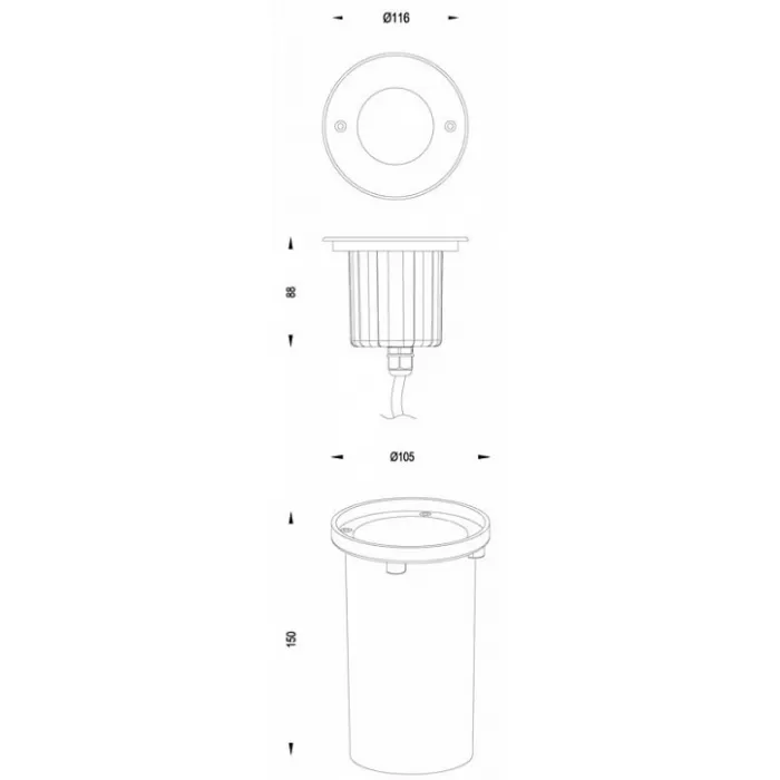 Встраиваемый в дорогу светильник Deko-Light Quick Round 730239 Цвет арматуры серебро Цвет плафонов прозрачный от ImperiumLoft