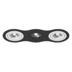 Встраиваемый светильник Lightstar Intero 16 triple round i637600706 Цвет арматуры черно-белый Цвет плафонов янтарный