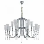 Подвесная люстра Newport 4800 4810+5/C chrome Цвет арматуры латунь Цвет плафонов белый от ImperiumLoft