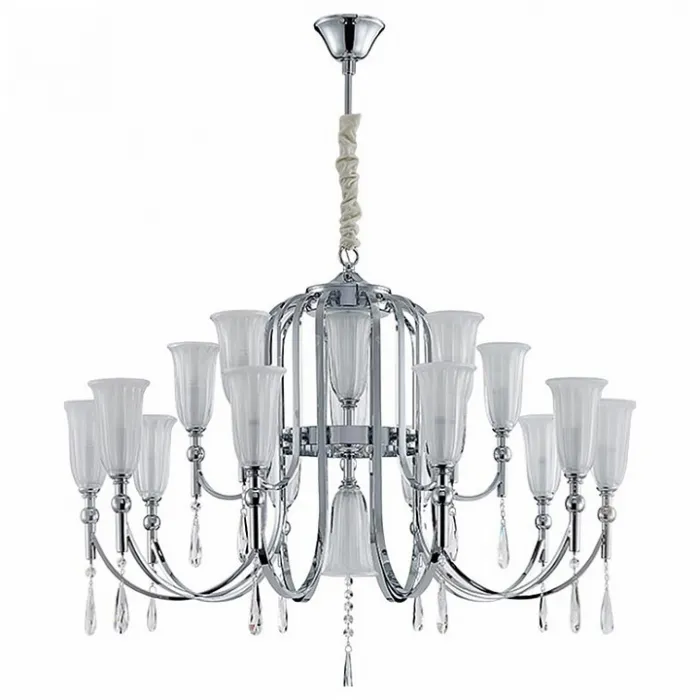Подвесная люстра Newport 4800 4810+5/C chrome Цвет арматуры латунь Цвет плафонов белый от ImperiumLoft
