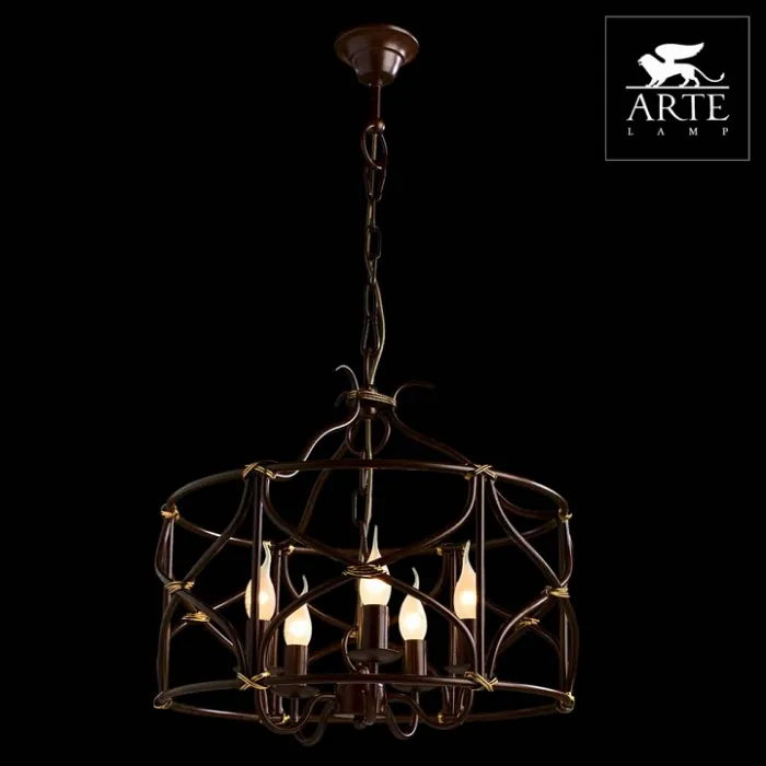 Подвесная люстра Arte Lamp Bellator A8959SP-5BR Цвет арматуры коричневый Цвет плафонов белый от ImperiumLoft