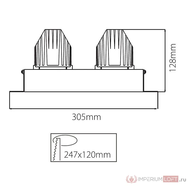 Рамка на 2 светильника Deko-Light 930097 Цвет арматуры черный от ImperiumLoft