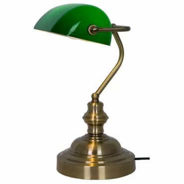Настольная лампа офисная Zumaline Edes T110810 Цвет плафонов зеленый Цвет арматуры бронза