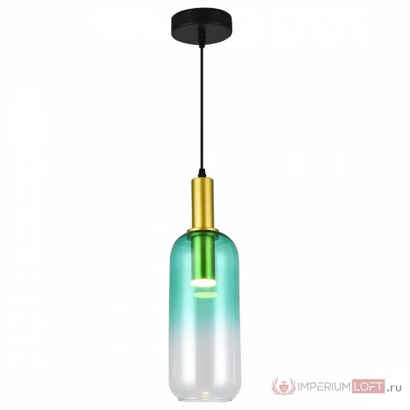 Подвесной светильник TopLight Gwendolyn 1 TL1217H-01GR Цвет арматуры золото Цвет плафонов зеленый от ImperiumLoft