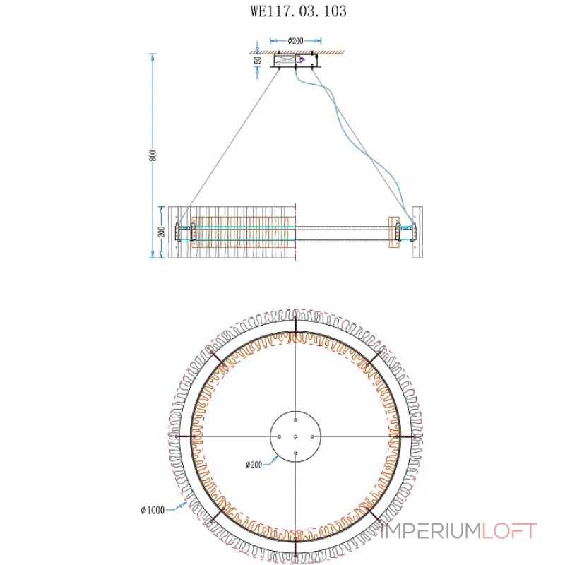 Подвесной светильник Wertmark Patricia WE117.03.103