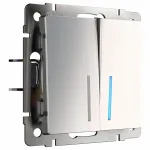Выключатель двухклавишный с подсветкой без рамки Werkel W112 4 W1120102 Цвет арматуры никель