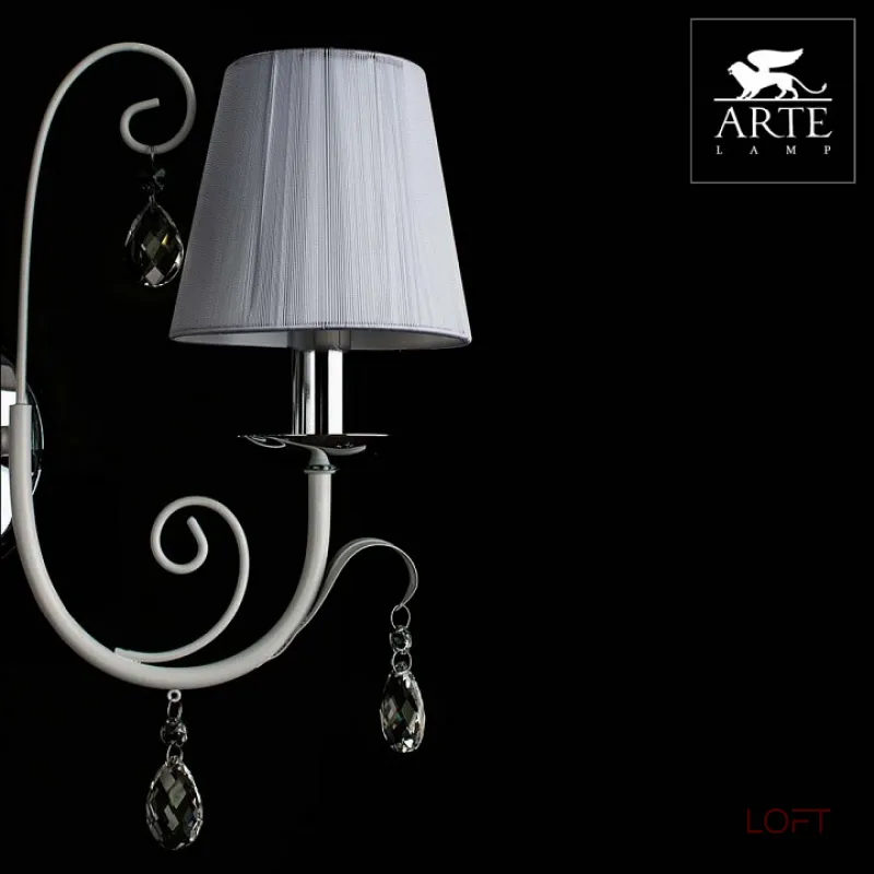 Бра Arte Lamp Romana Snow A1743AP-2WH Цвет арматуры белый Цвет плафонов белый от ImperiumLoft