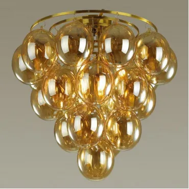 Подвесной светильник Odeon Light Grape 4812/6C Цвет плафонов янтарный Цвет арматуры бронза