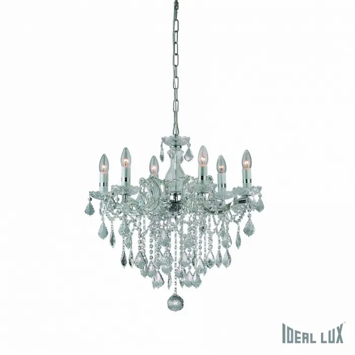 Подвесная люстра Ideal Lux FLORIAN FLORIAN SP6 CROMO Цвет арматуры серый от ImperiumLoft