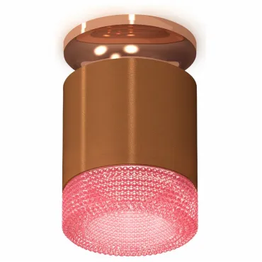 Накладной светильник Ambrella Techno 214 XS7404142 Цвет арматуры бронза Цвет плафонов розовый