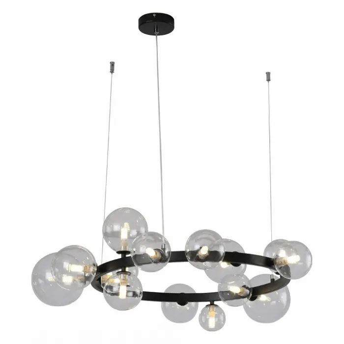 09408-15,19 Люстра Иона черный d85 h120 G9 15*5W (Led лампы в комплекте 4000К) 2 типа крепления от ImperiumLoft