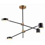 Люстра на штанге ST-Luce Rodrigo SL1604.432.04 Цвет арматуры латунь Цвет плафонов черный от ImperiumLoft
