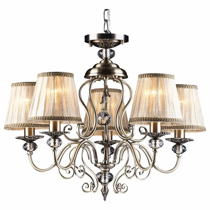 Подвесная люстра Arte Lamp Charm A2083LM-5AB Цвет арматуры бронза Цвет плафонов кремовый от ImperiumLoft