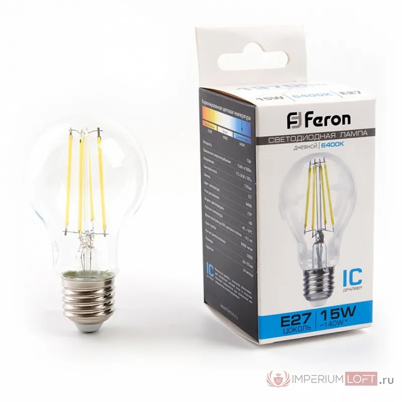Лампа светодиодная Feron LB-615 E27 15Вт 6400K 48284 от ImperiumLoft