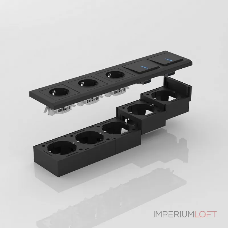 Короб накладной для розетки Werkel черный W8000008 от ImperiumLoft