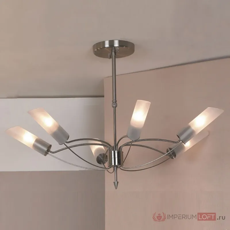 Люстра на штанге Lussole Lano LSA-2813-06 Цвет арматуры никель от ImperiumLoft