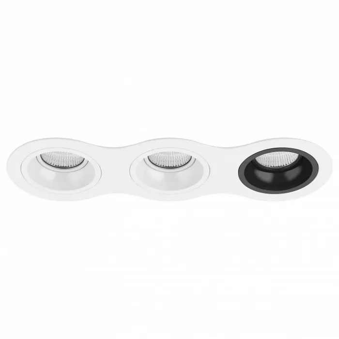 Встраиваемый светильник Lightstar Domino D636060607 цвет арматуры черно-белый от ImperiumLoft