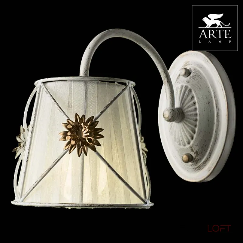 Бра Arte Lamp Fortuna A5495AP-1WG Цвет арматуры золото Цвет плафонов белый