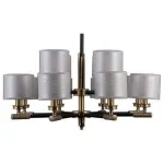 Подвесная люстра Omnilux Albinia OML-57303-12 Цвет арматуры бронза Цвет плафонов серый от ImperiumLoft
