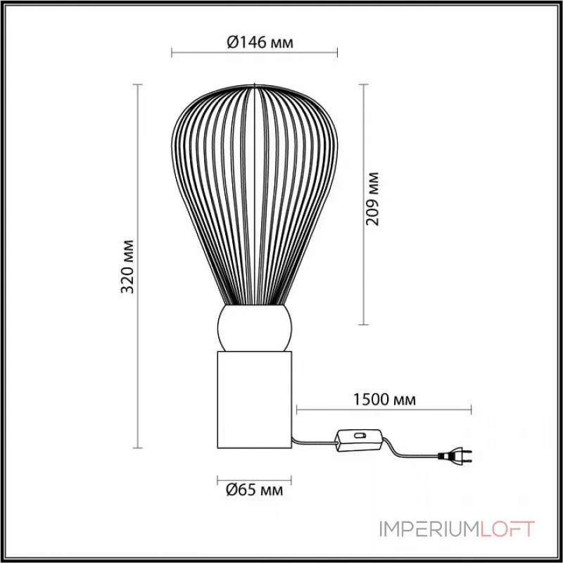 Настольная лампа декоративная Odeon Light Elica 1 5417/1T