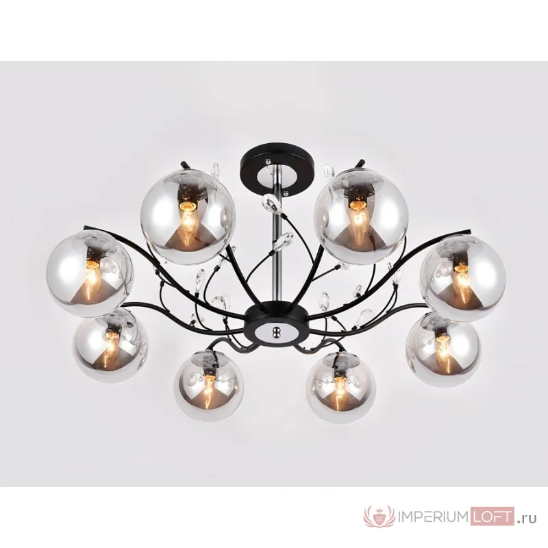 Люстра на штанге Ambrella Traditional 28 TR9077 Цвет плафонов серый Цвет арматуры черный от ImperiumLoft