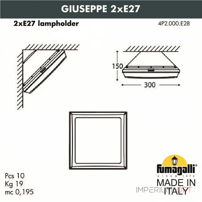 Накладной светильник Fumagalli Guizeppe 4P2.000.000.AYE28