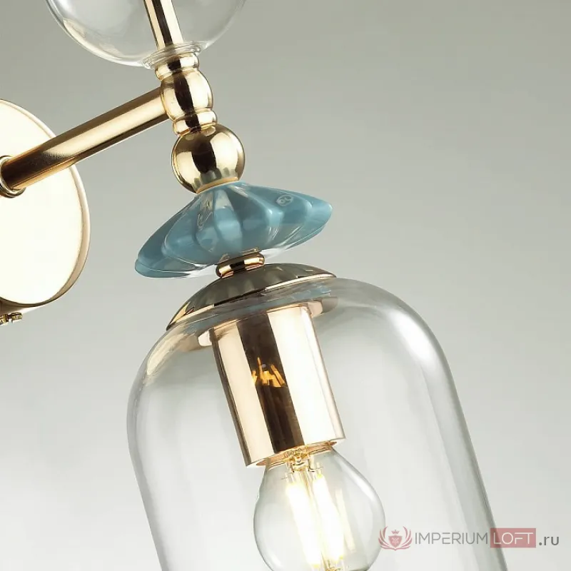 Бра Odeon Light Bizet 4855/1WA Цвет плафонов прозрачный Цвет арматуры золото от ImperiumLoft