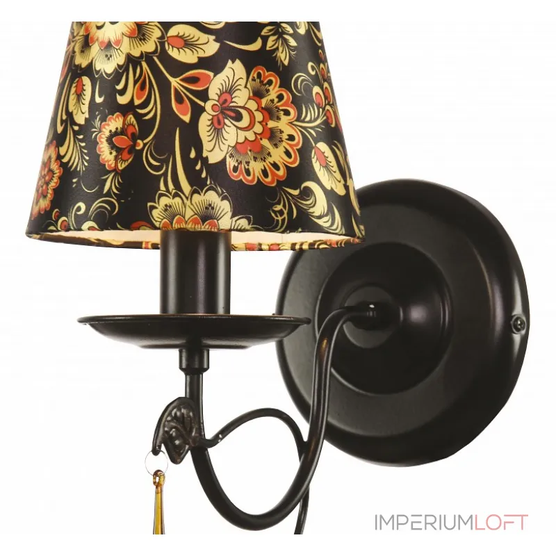 Бра Arte Lamp Moscow A6106AP-1BK Цвет арматуры черный Цвет плафонов янтарный