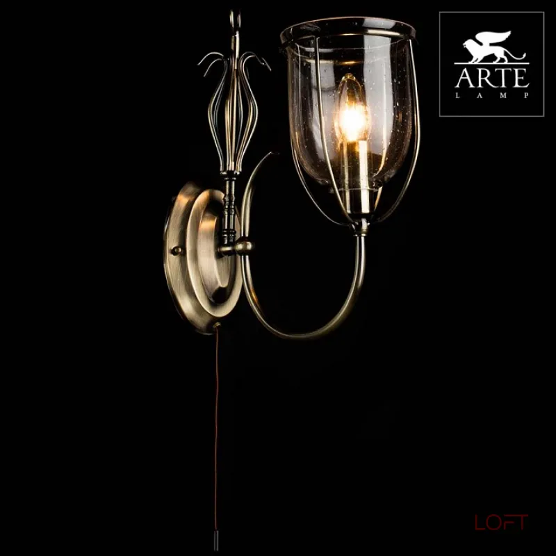 Бра Arte Lamp Salvador A6351AP-1AB Цвет арматуры бронза Цвет плафонов прозрачный