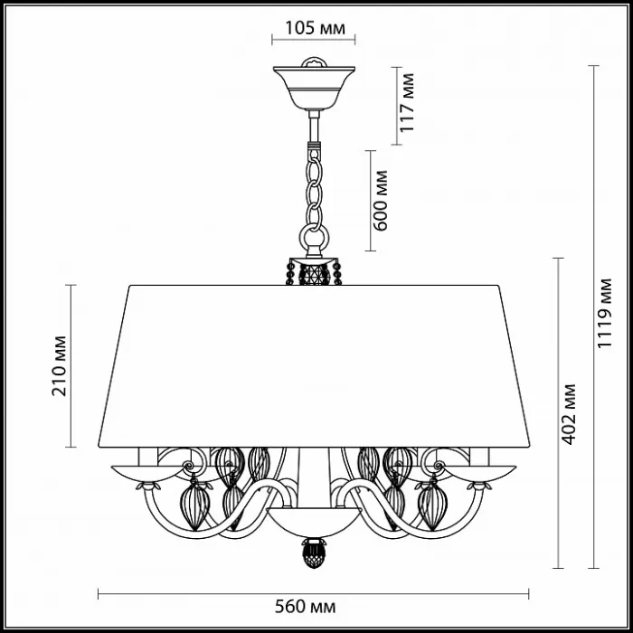 Подвесной светильник Odeon Light Niagara 3921/4 Цвет арматуры бронза Цвет плафонов синий от ImperiumLoft