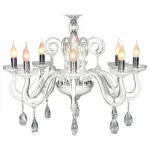 Подвесная люстра Omnilux Salerno OML-34403-08 Цвет арматуры хром Цвет плафонов прозрачный от ImperiumLoft