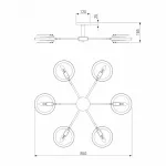 Люстра на штанге Eurosvet Gallo 70121/6 черный Цвет плафонов янтарный от ImperiumLoft