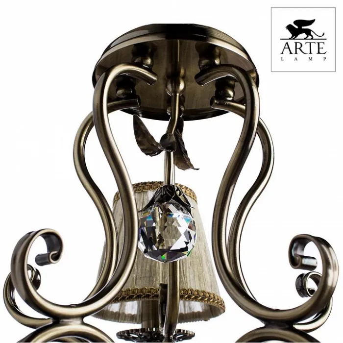 Подвесная люстра Arte Lamp Charm A2083LM-5AB Цвет арматуры бронза Цвет плафонов кремовый от ImperiumLoft